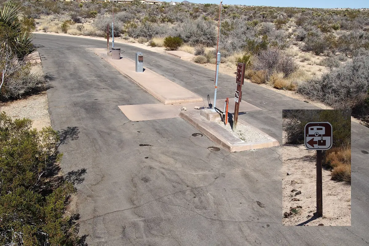 The RV dump station at Cottonwood Campground in Joshua Tree National Park